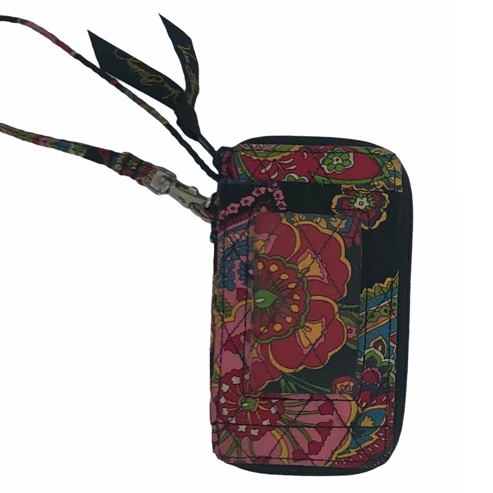 SALE Vera Bradley Black Floral Zip Around Wristlet